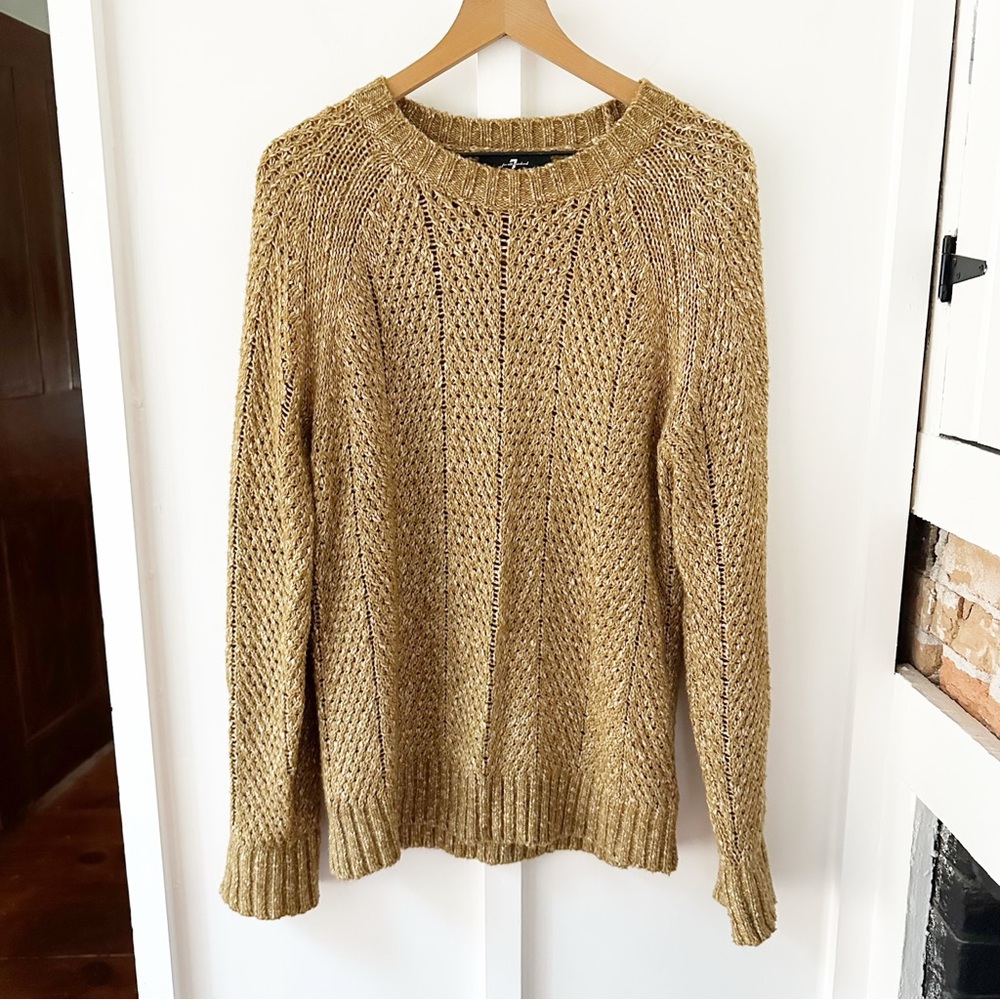 7 FOR ALL MANKIND tan knit sweater